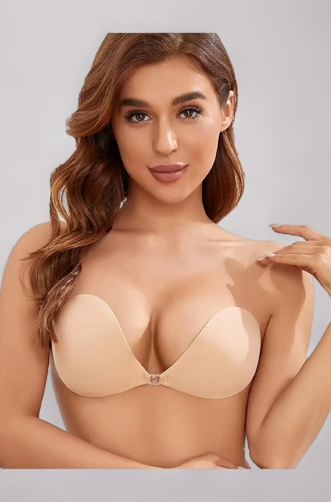 AKHIRAH Women's & Girl's Strapless Push Up Wire Free Stick On Invisible Bra (Free-Size)