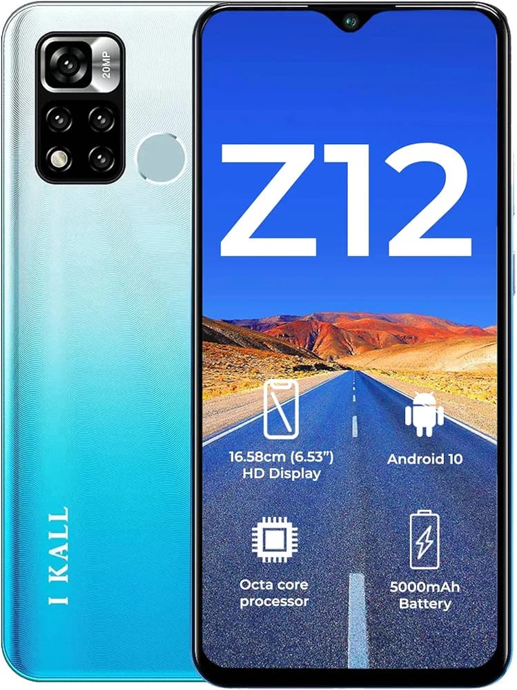 IKALL Z12 4G Smartphone with 4GB RAM, 64 Internal Memory (6.53 Inch HD+ Display) (SkyBlue)
