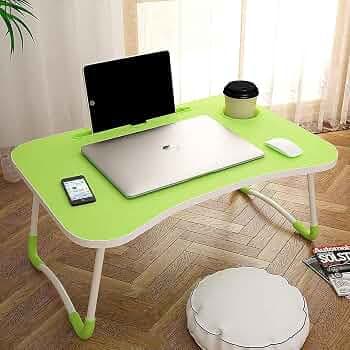 Anjaney Enterprise Multi-Purpose Laptop Table/Study Table/Bed Table/Foldable And Portable Wooden/Writing Desk (Green), 40 Centimeters, 60 Centimeters