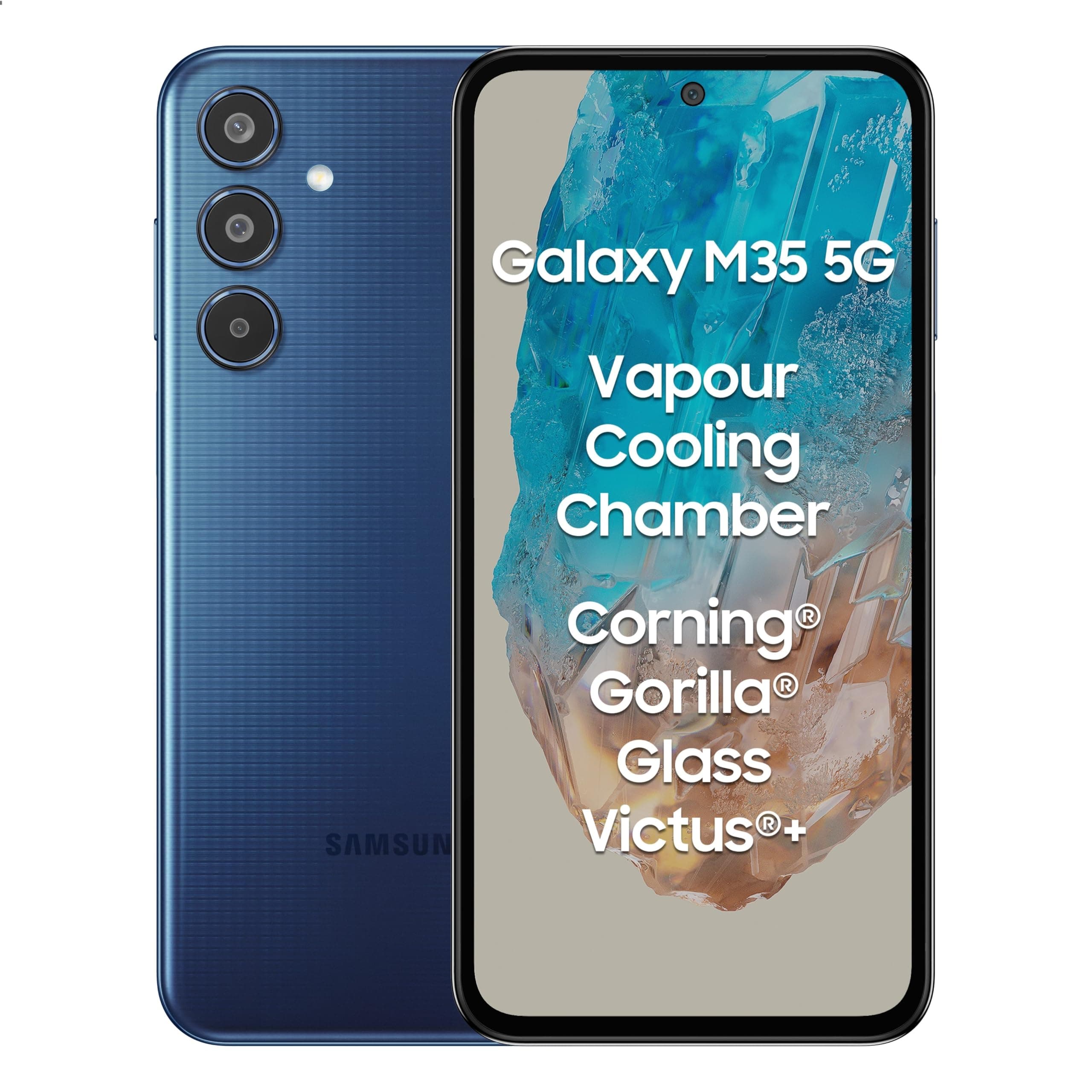 Samsung Galaxy M35 5G (Moonlight Blue,6GB RAM,128GB Storage)| Corning Gorilla Glass Victus+| AnTuTu Score 595K+ | Vapour Cooling Chamber | 6000mAh Bat...