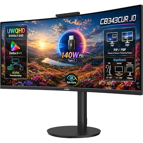 Acer CB343CUR J0 34-inch UWQHD Curved Monitor | 3440x1440