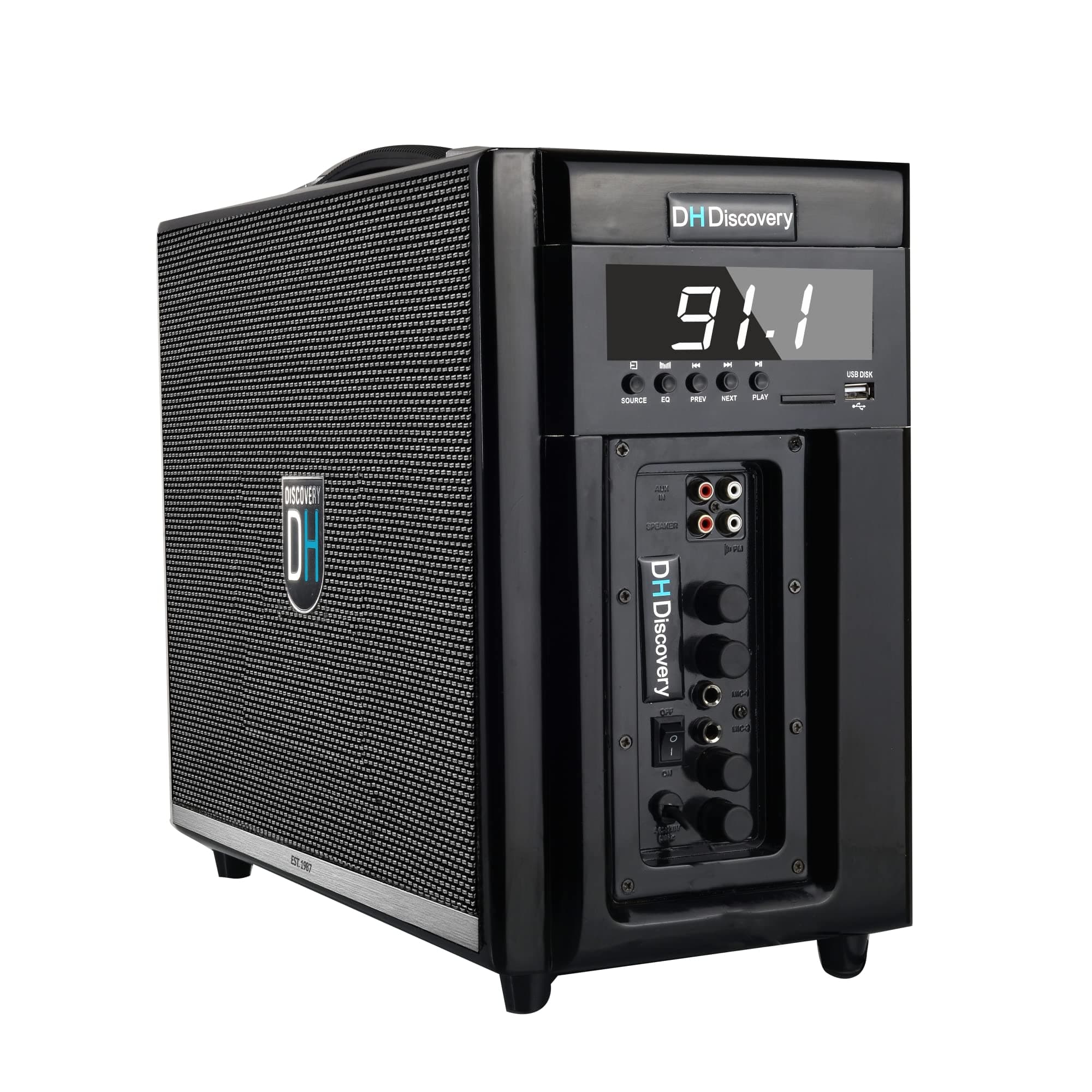 DH Discovery DJ 205 II 250w Wireless Home Bluetooth Speaker Mic Included (Black)