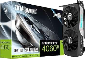ZOTAC Gaming GeForce RTX 4060 Ti 8GB Twin Edge DLSS 3 8GB GDDR6 128-bit 18 Gbps PCIE 4.0 Compact Gaming Graphics Card, IceStorm 2.0 Advanced Cooling, ...