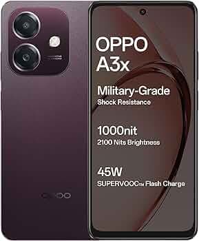 OPPO A3X 4G (Nebula Red, 4GB RAM, 64GB Storage)| with No Cost EMI/Additional Exchange Offers