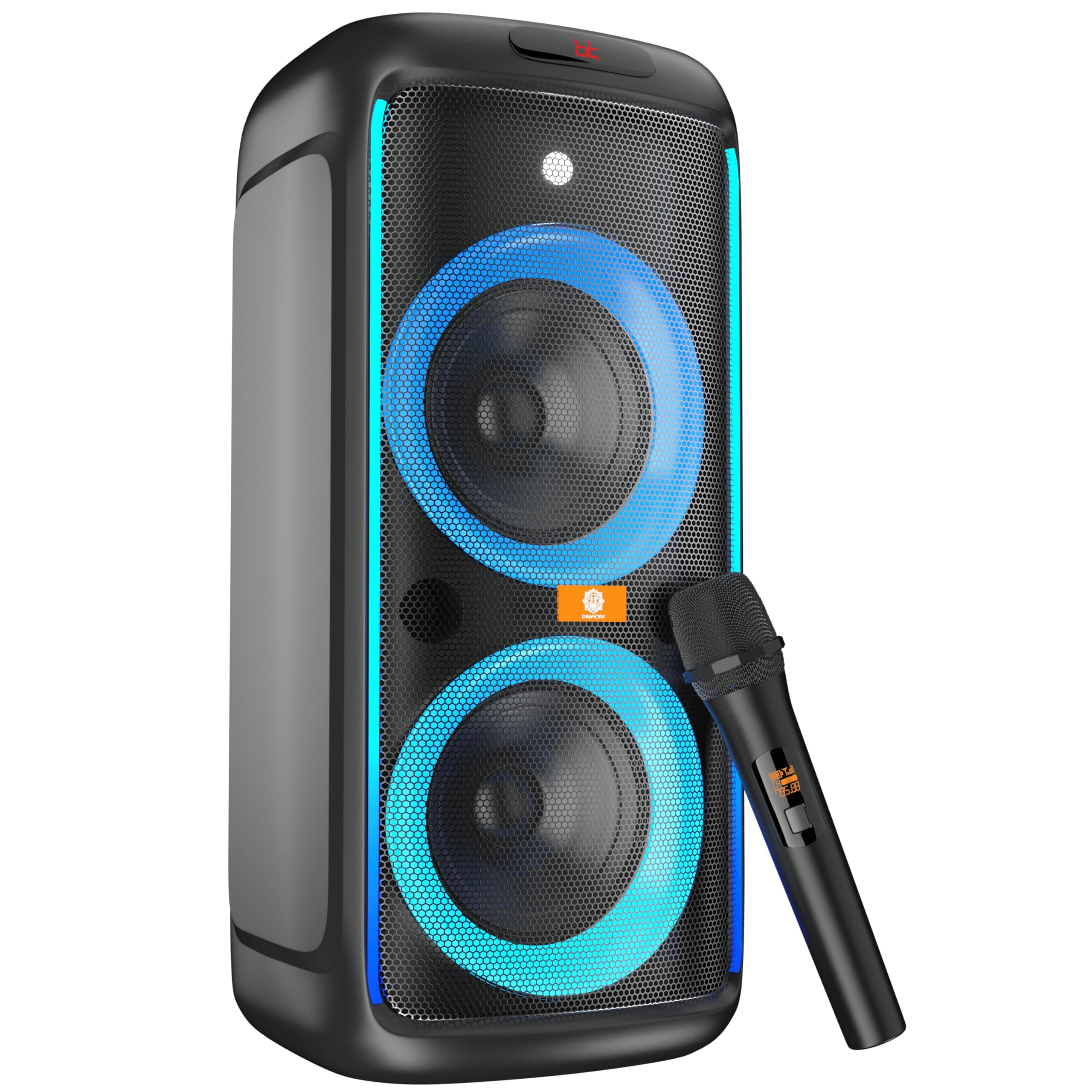 Digimore PartyBox 120W Portable Karaoke Bluetooth Speaker with Wireless Mic | Dual Boom Box Speaker | RGB Party Lights | Deep Bass Sound | Type-C Char...