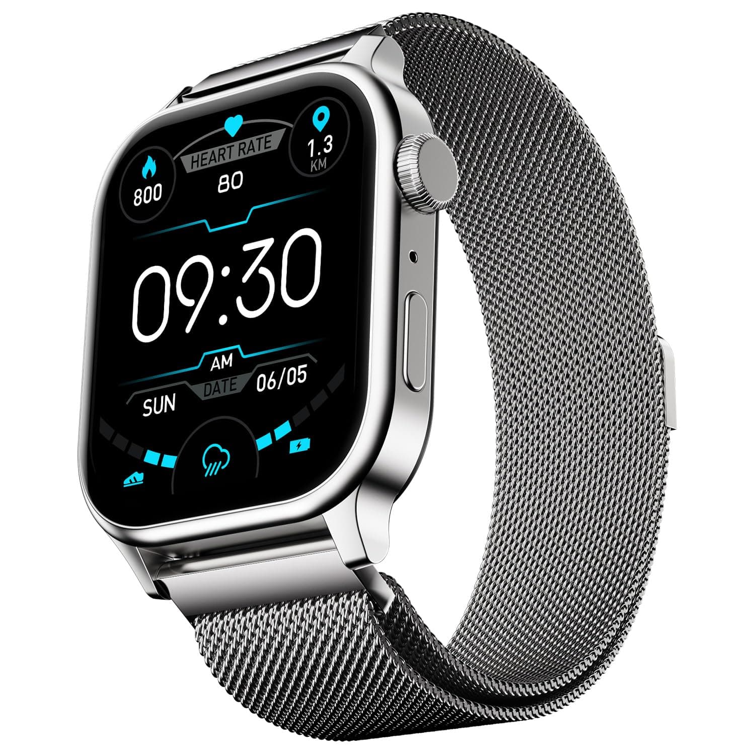 Fire-Boltt Rise Luxe Smart Watch, 1.85" HD Display, Metal Body with Bluetooth Calling, Rotating Crown, AI Voice Assistant, 120 Sports Modes, Neon UI, ...