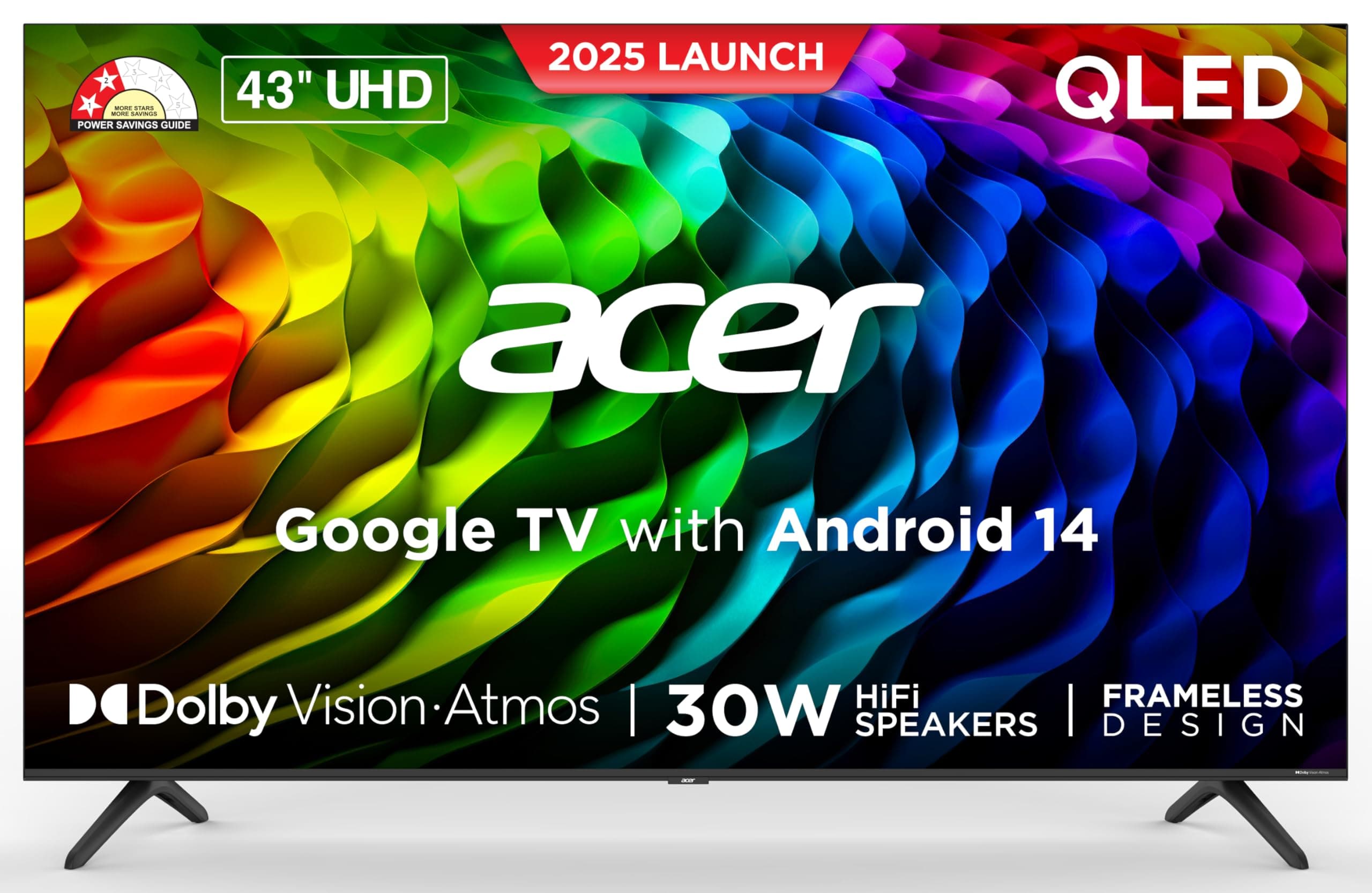 acer 109 cm (43 inches) V PRO Series 4K Ultra HD Smart QLED Google TV AR43QDQGR2851AD