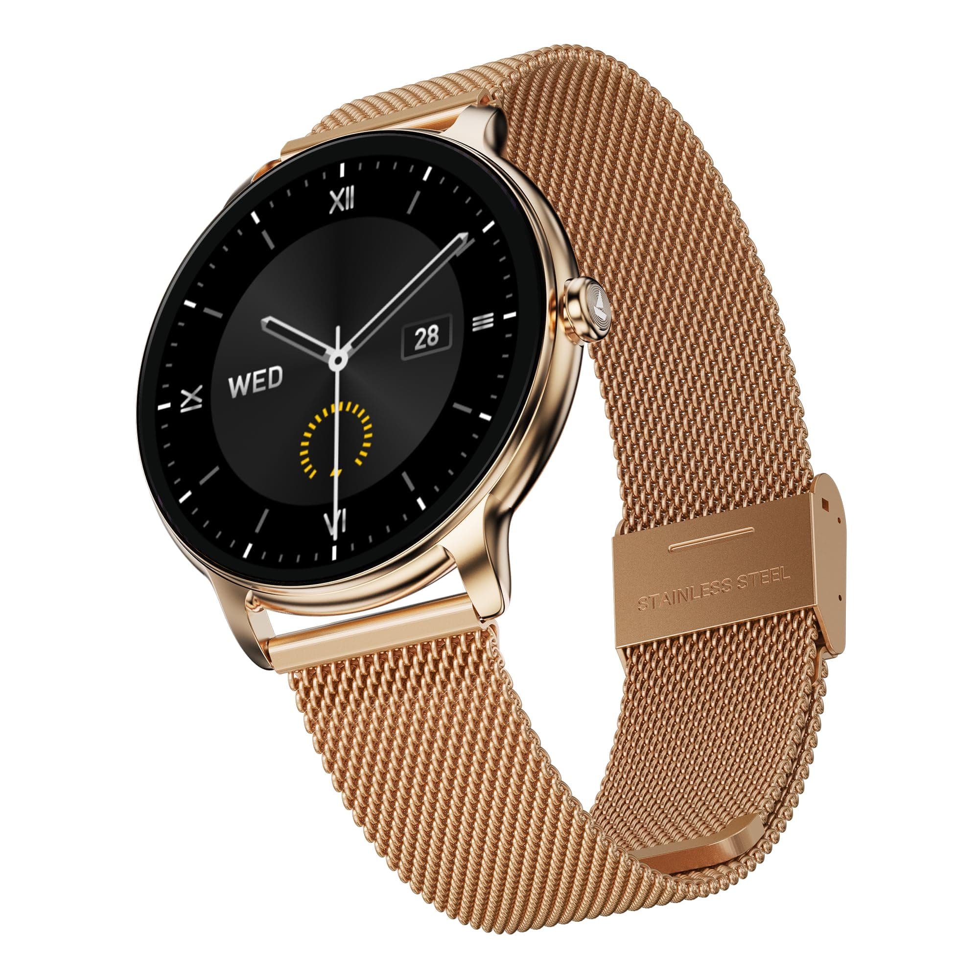 Boat Chrome Iris Fashion Smart Watch for Women - Elegant Ultra-Sleek Dial, Light-Weight Metal Body, 1.32" AMOLED Display, 1000 Nits, AOD, Female Welln...