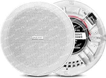 DULCET DC-CS6F-PS 6.5 inch 10W Full Range 8 Ohms Frameless Passive Ceiling Speaker That Connects to Active Bluetooth Ceiling Speaker (Active Bluetooth...