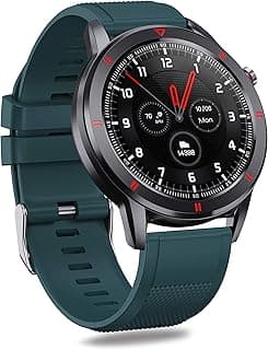 AQFIT W15 Fitness Smartwatch Activity Tracker| Waterproof | 4.2 Bluetooth | Metal Case | Full Touch Screen Display | for Men and Women (Green)