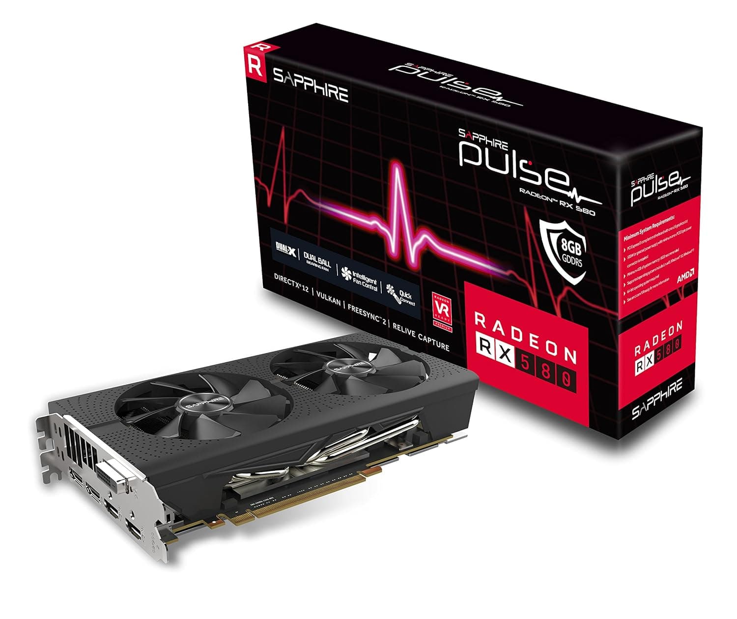 SAPPHIRE Pulse Radeon RX 580 8G GDDR5 (11265-05-20G) Graphics Cards