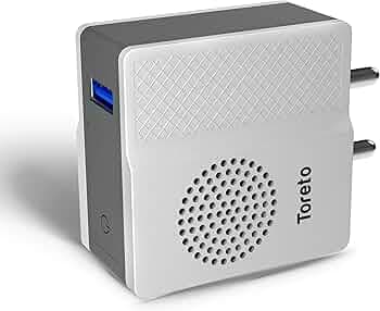 Toreto Remix, 515 Dual USB Charger Adapter (2.4A) and 3w Bluetooth Speaker Compatible for All Smartphone (TOR-515, White)