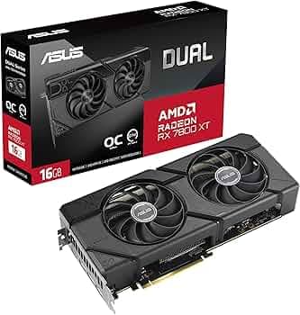 ASUS Dual Radeon RX 7800 XT OC Edition 16GB GDDR6 Graphic Card
