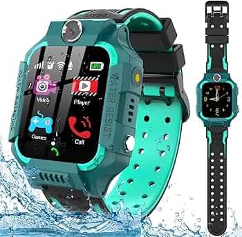 Beisite Smart Watch Phone for Kids with SOS Help 14 Puzzle Games for 4-12 Years Old Students (Green)