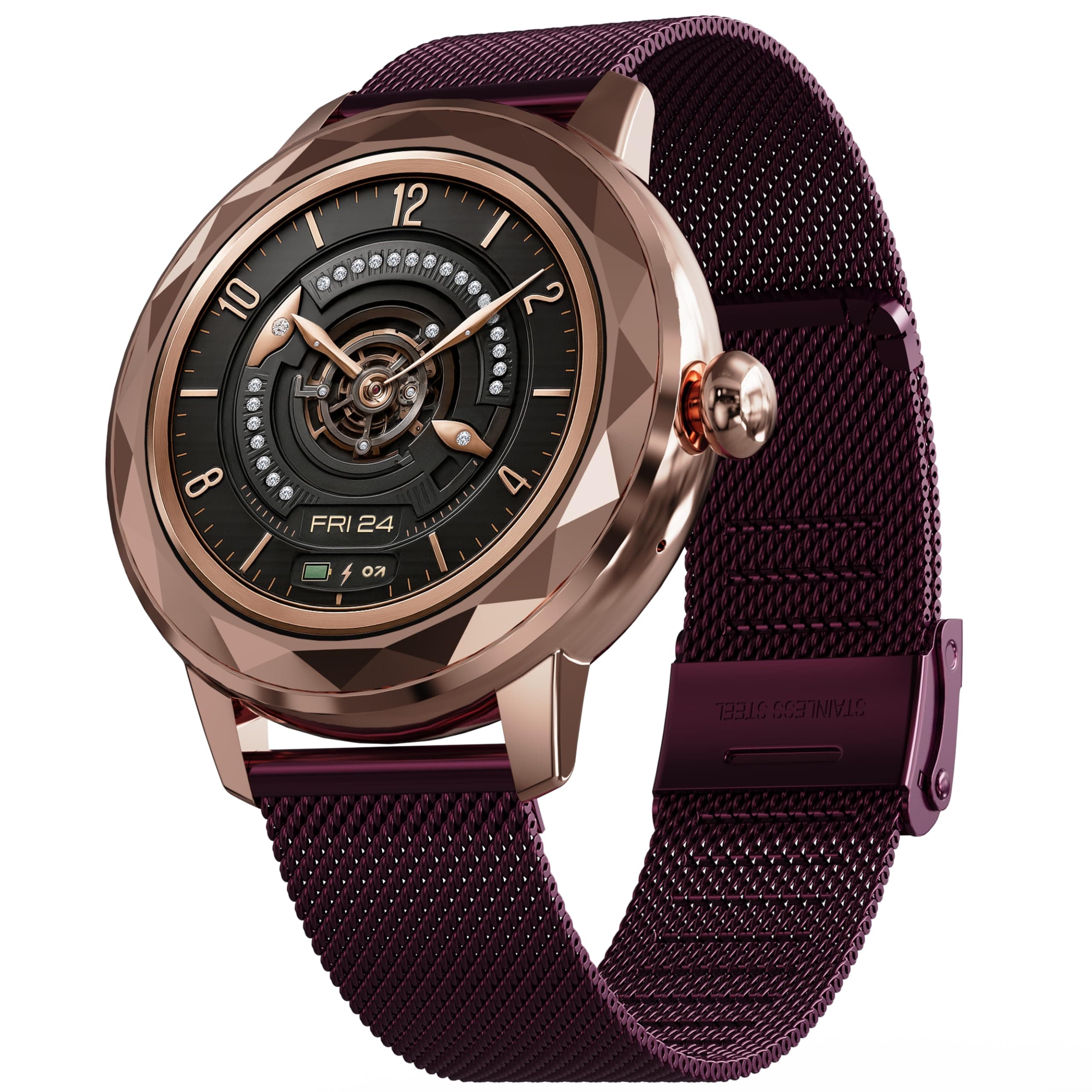 GOBOULT Alora Smart Watch 1.19'' AMOLED Display, BT Calling, Rotating Bezel, 150+Watchfaces, 800 Nits Brightness, AI Voice Assistant, SpO2 Monitoring,...