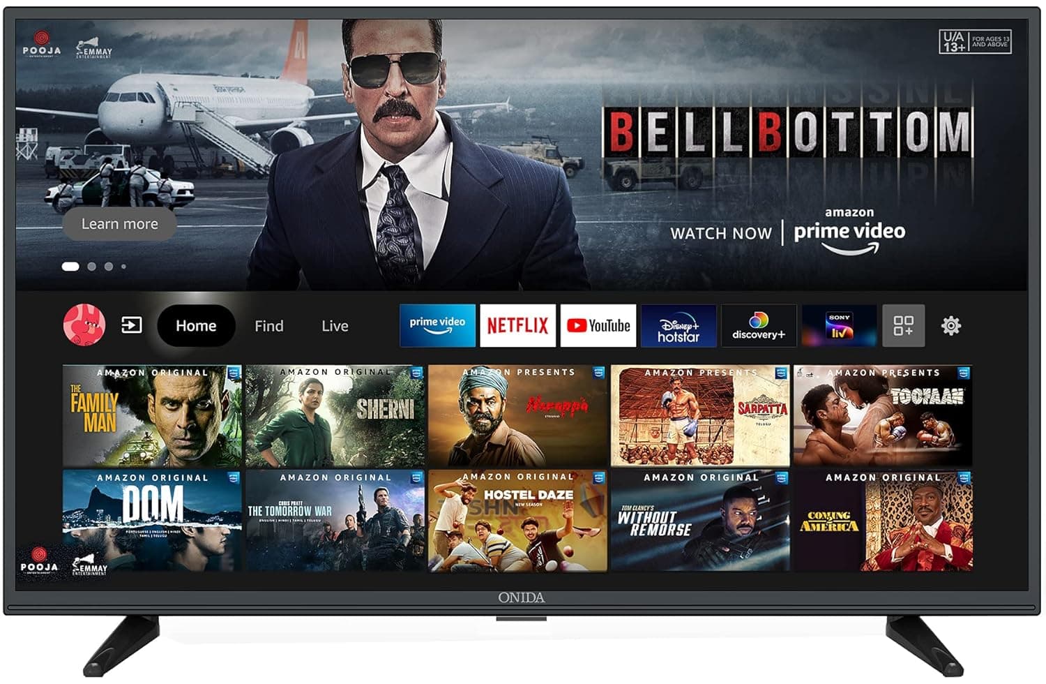 Onida 80 cm (32 inches) HD Ready Smart LED Fire TV 32HIF1 (Black) (2021 Model) | Voice Remote with Alexa Smart Televisions