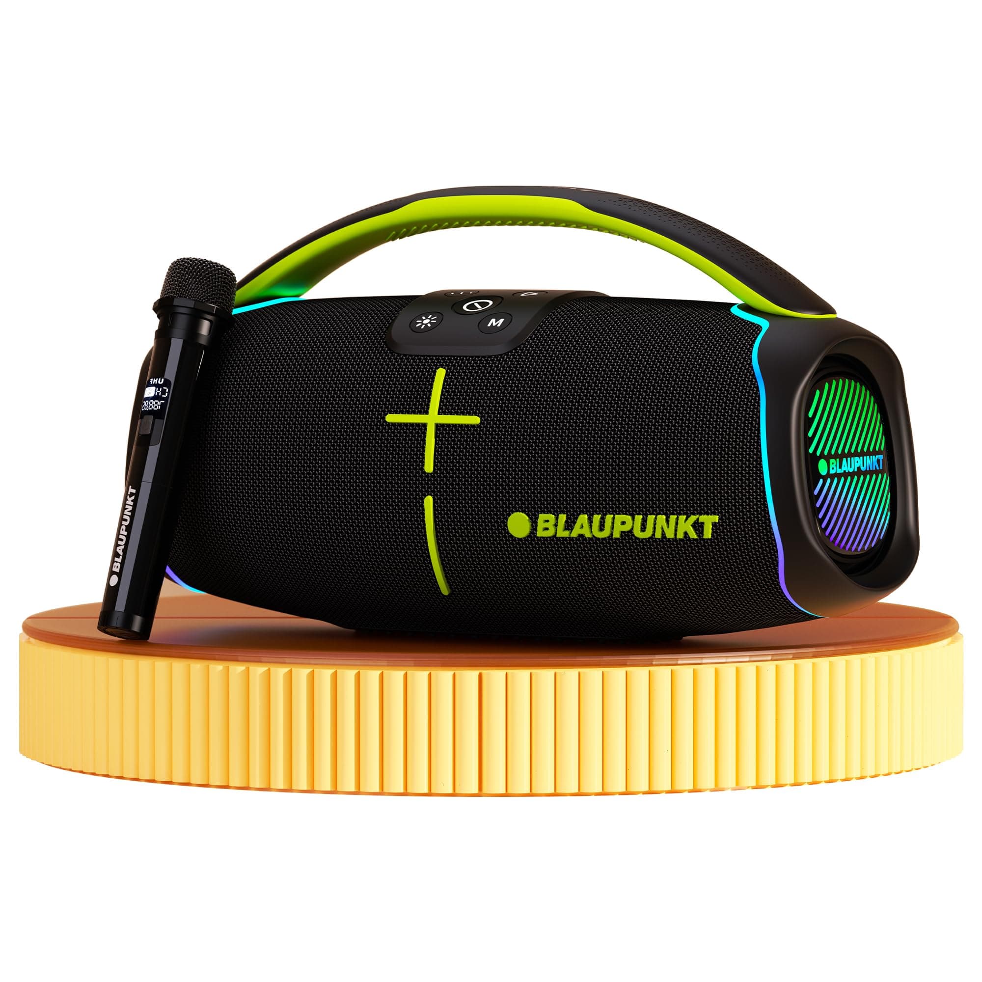 Blaupunkt Atomik BB60 60W Boombox |100 Years German Legacy Audio I Jazzy Aura Party Neon Lights I IPX6 Splash & Dust Proof IEnjoy Bass Boost Music Out...