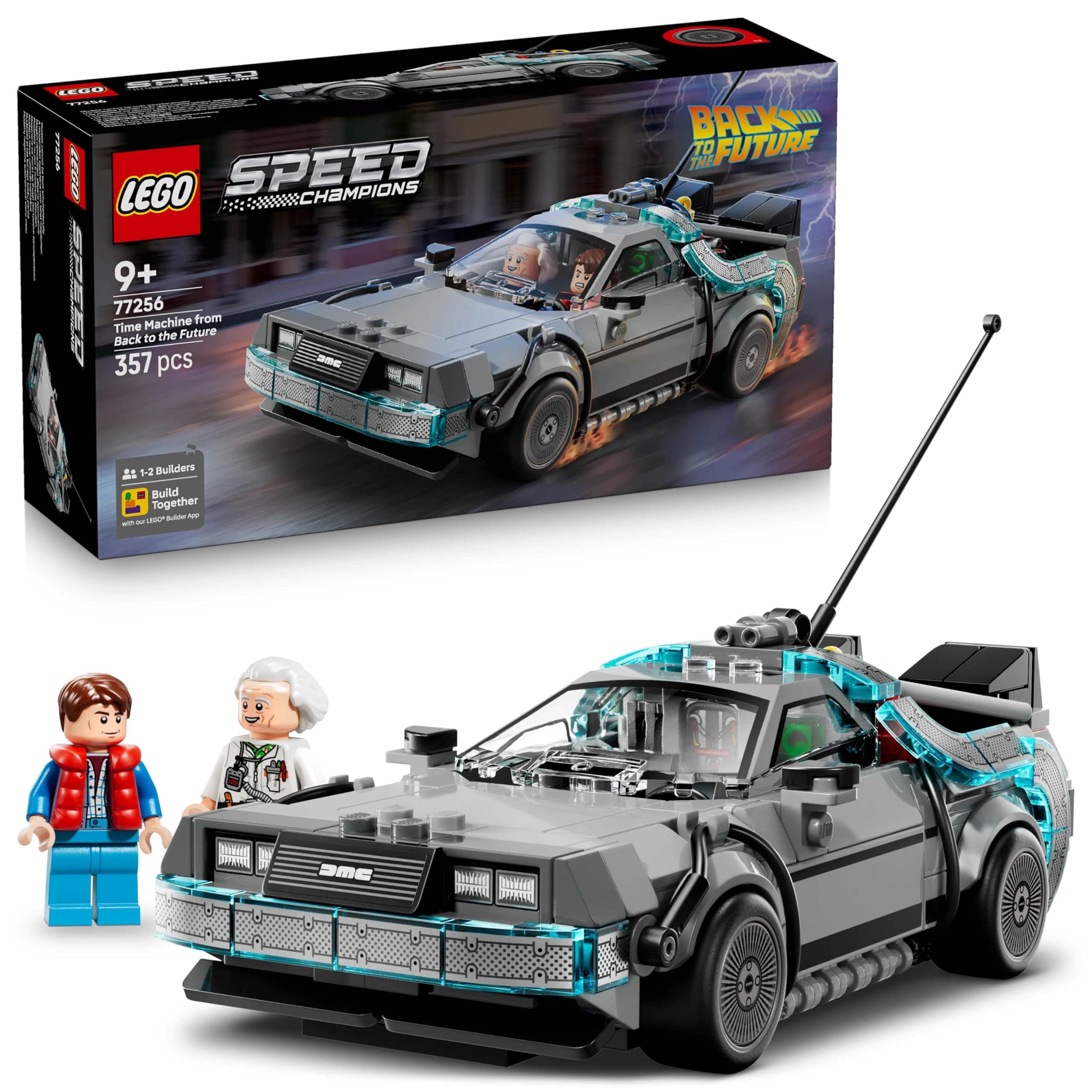 LEGO Speed Champions Time Machine from Back to The Future - Model Car Kit and Building Set - 77256
