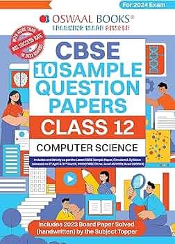 Oswaal CBSE Sample Question Papers Class 12 Computer Science Book (For Board Exams 2024)