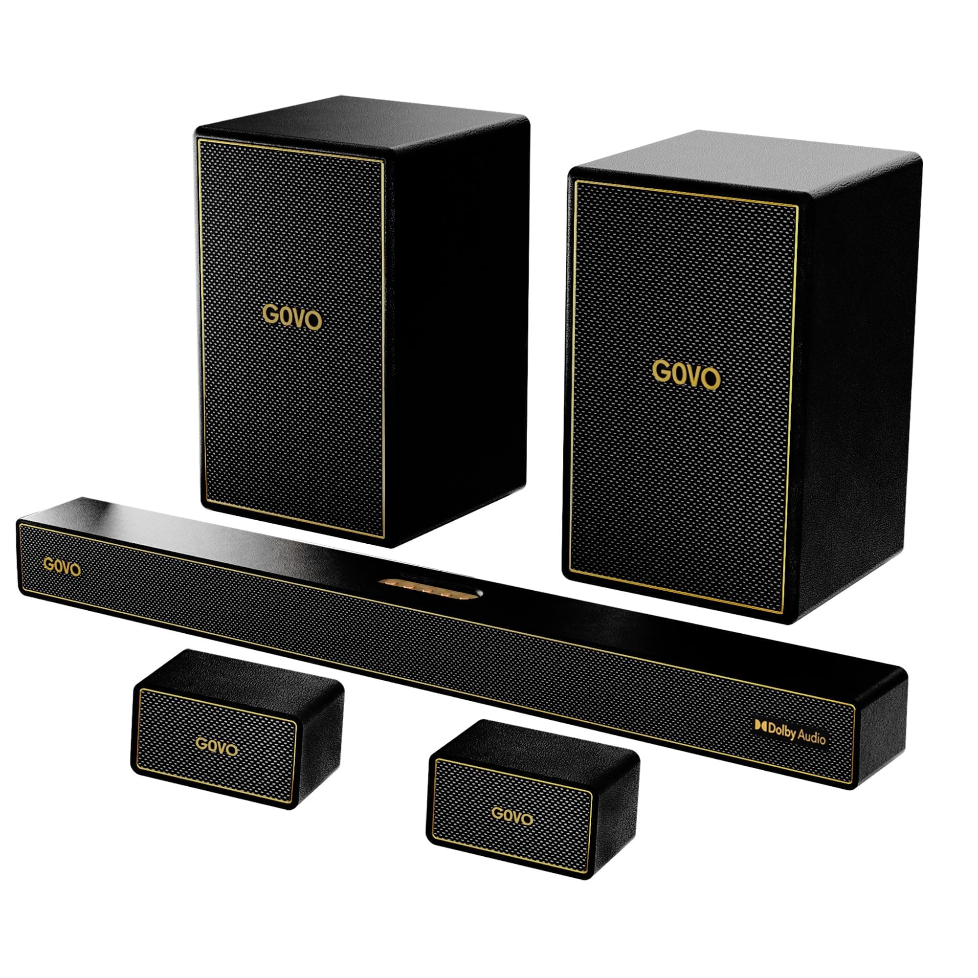GOVO GoSurround 1008 Pro, 5.2 Channel, 680W Soundbar with True Dolby Audio, 6.5 Dual Subwoofer, Wired Rear Satellites, HDMI/Optical/AUX/USB/Bluetooth,...