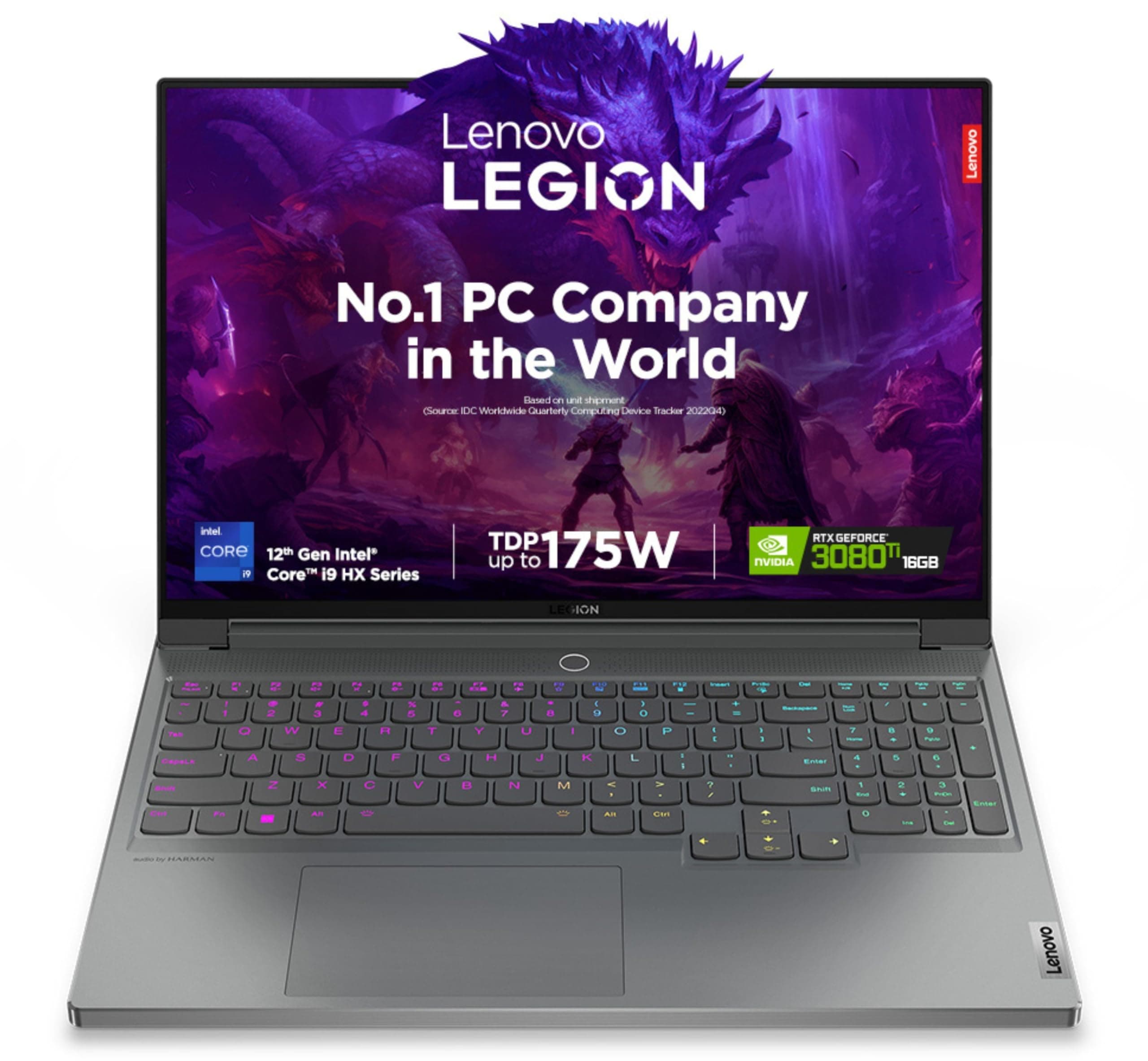 Lenovo Legion 7 Intel Core i9-12900HX 16" (40.64cm) QHD IPS 165Hz 500Nits Gaming Laptop (32GB/1TB SSD/Win 11/Office 2021/NVIDIA RTX 3080 16GB/Alexa/3 Month Game Pass/Storm Grey/2.53Kg), 82TD009KIN