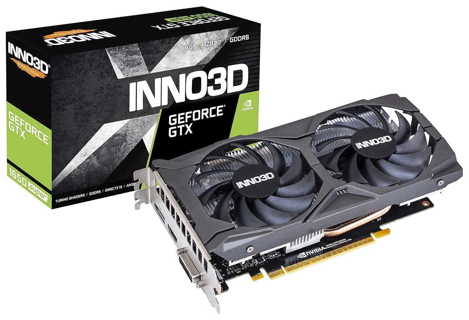 INNO3D GEFORCE GTX 1650 Super Twin X2 OC 4GB GDDR6 PCIe 3.0 Gaming Graphic Card - N165S2-04D6X-1720VA31 Graphics Cards