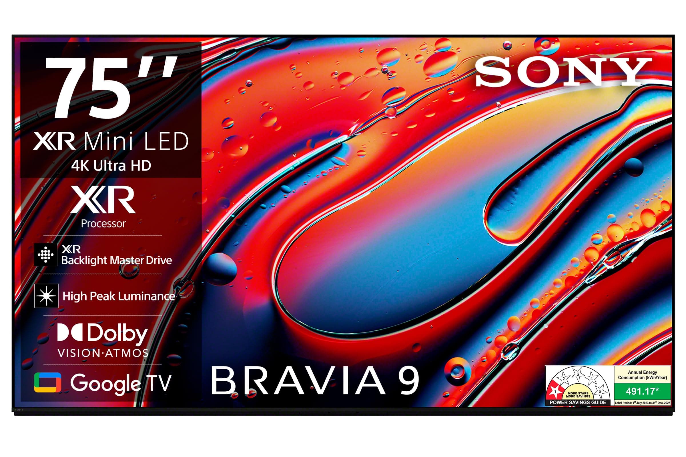 Sony BRAVIA 9 Series 189 cm (75 inches) 4K Ultra HD AI Smart Mini LED Google TV K-75XR90 (Black)