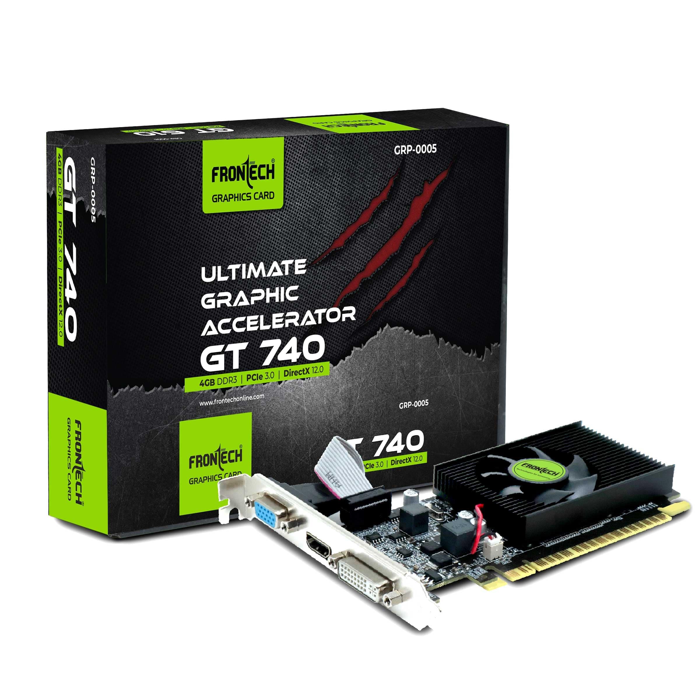 FRONTECH GT 740 Graphics Card with 4 GB DDR3 128 Bits PCIe 3.0, High Efficiency, Quality Gaming Graphics Card, Single Cooling Fan, 3 Years Warranty (G...