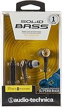 Audio-Technica ATH-CKS550ISBGD Wired in Ear Headphone with Mic (Black/Gold)
