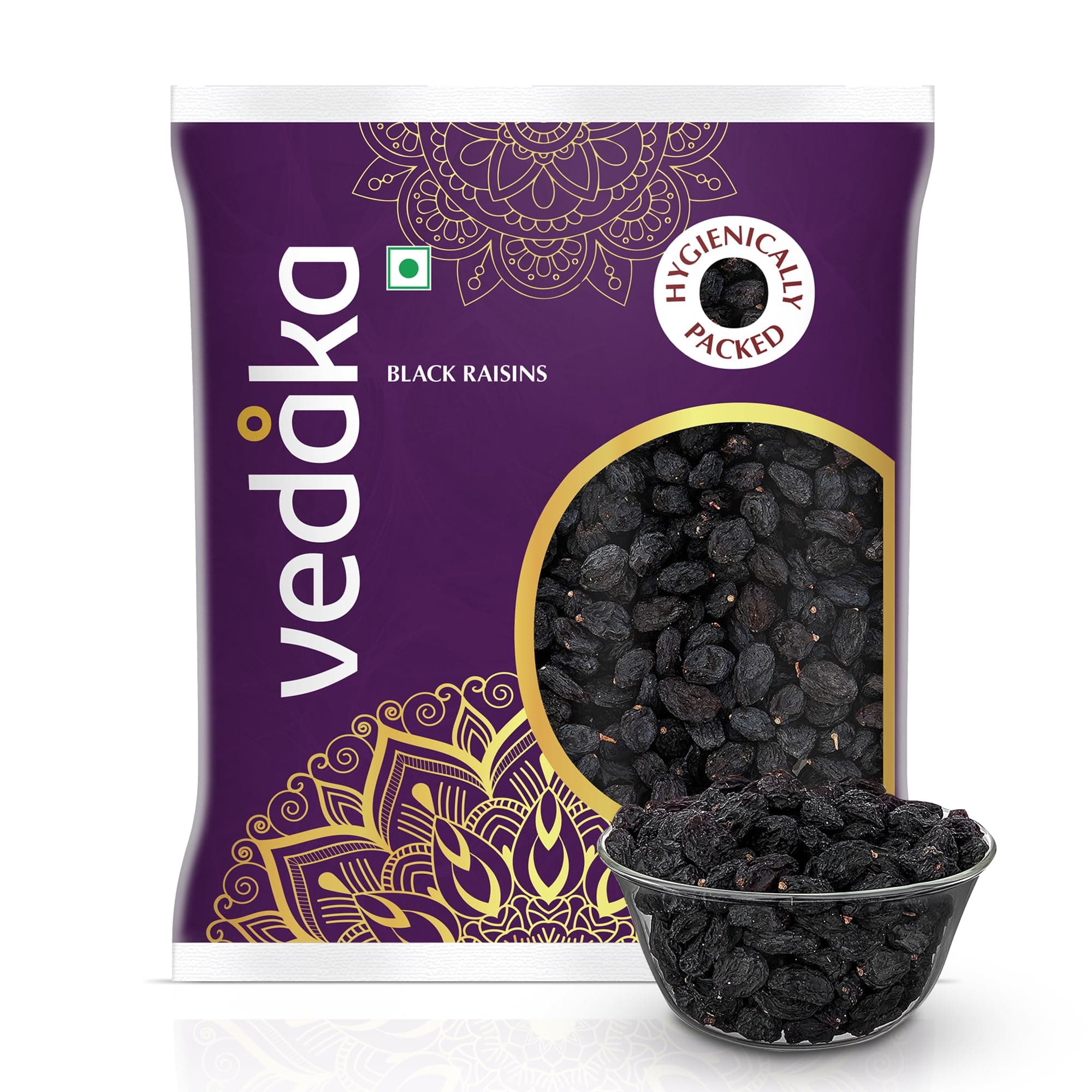 Amazon Brand - Vedaka Premium Black Raisins | 500 g | Kali Kishmish