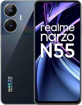 (Refurbished) realme narzo N55 (Prime Black, 6GB+128GB) 33W Segment Fastest Charging | Super High-res 64MP Primary AI Camera