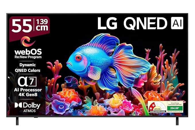 LG 139 cm (55 Inches) QNED 8C Series 4K Ultra HD (3840 x 2160) Smart webOS QNED AI TV 55QNED8CA6A