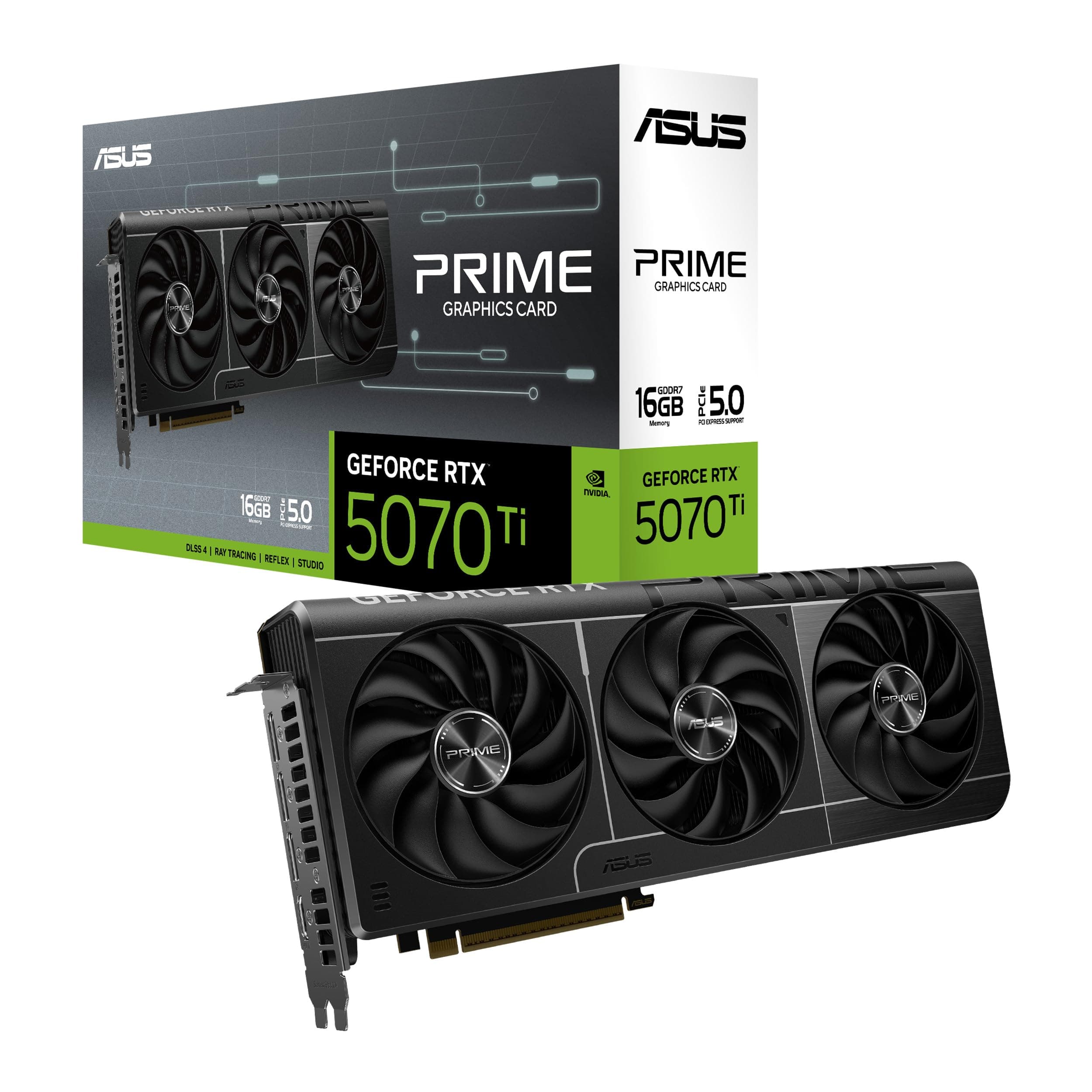 ASUS Prime GeForce RTX 5070 Ti 16GB GDDR7 ( 5.0, 16GB GDDR7, HDMI/DP 2.1, 2.5-, Axial-tech , BIOS)