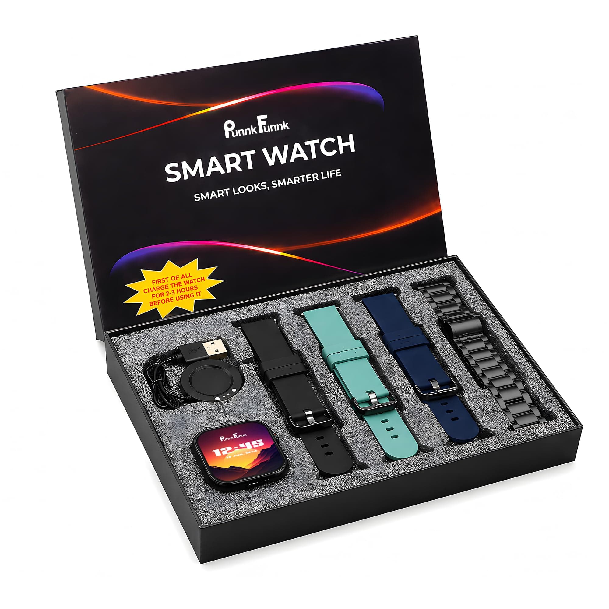 PunnkFunnk Novolux Combo Smart Watch, AMOLED Display, Bluetooth Calling Smartwatch with Heart Rate, SpO2 & Fitness Tracker, IP67, Smart Notifications,...
