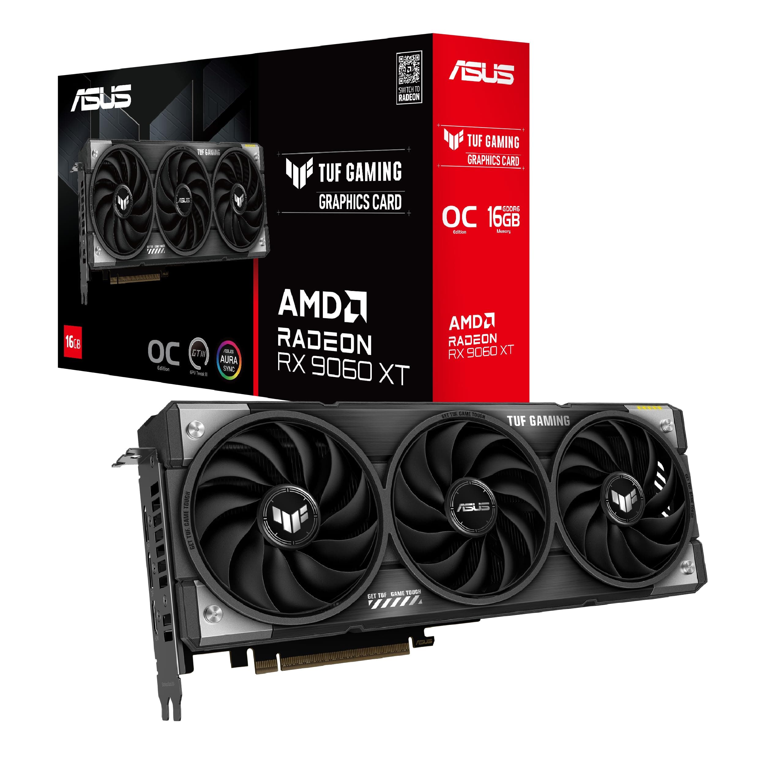 ASUS AMD Radeon RX 9060 XT Video Card 16GB GDDR6 OC Edition TUF-RX9060XT-O16G-GAMING