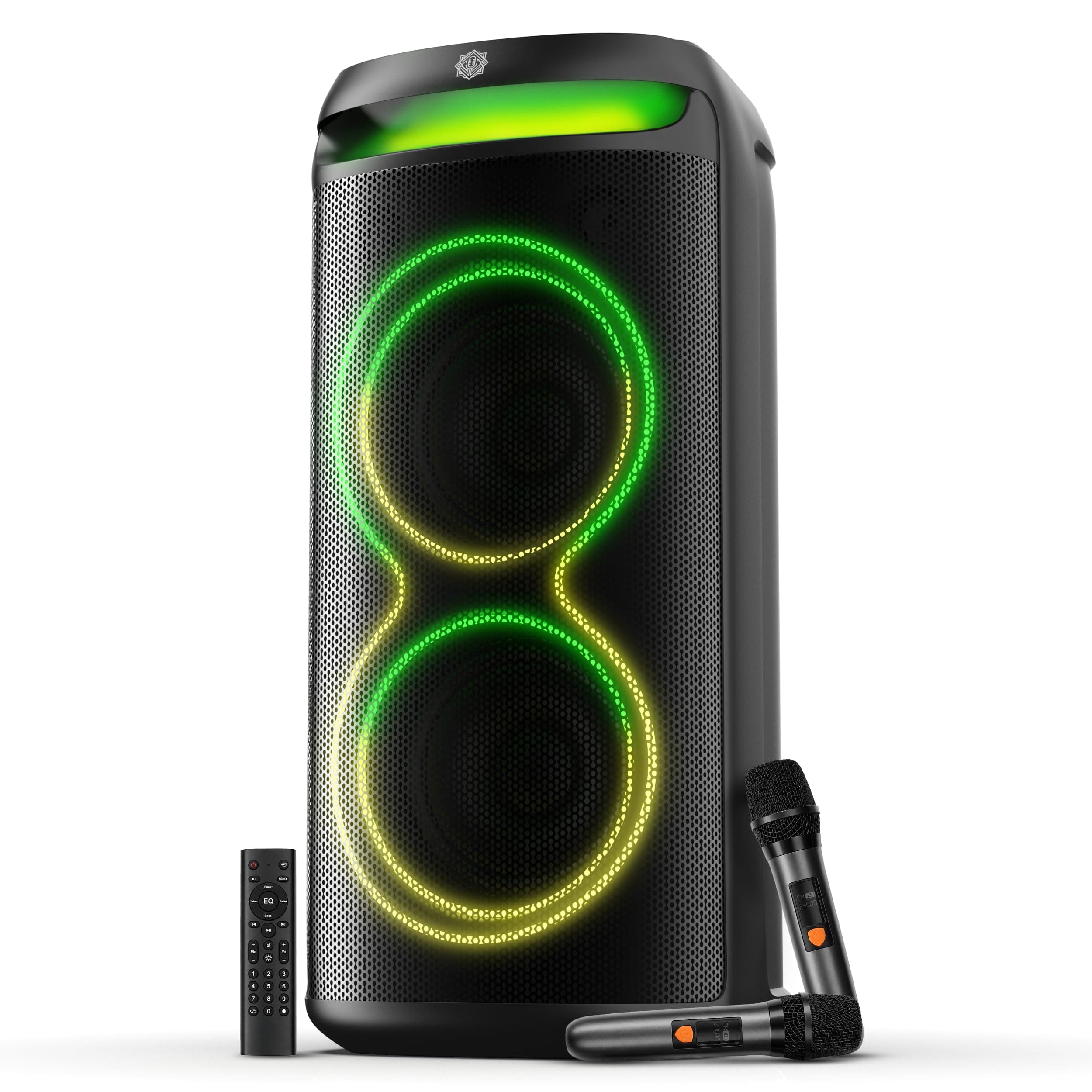 DIGIMORE 200W PartyBox Speaker with Mic | Dual 6.5" | AI Sound Boost & Deep Bass | Dynamic RGB Lights, Up to 10Hrs Battery...