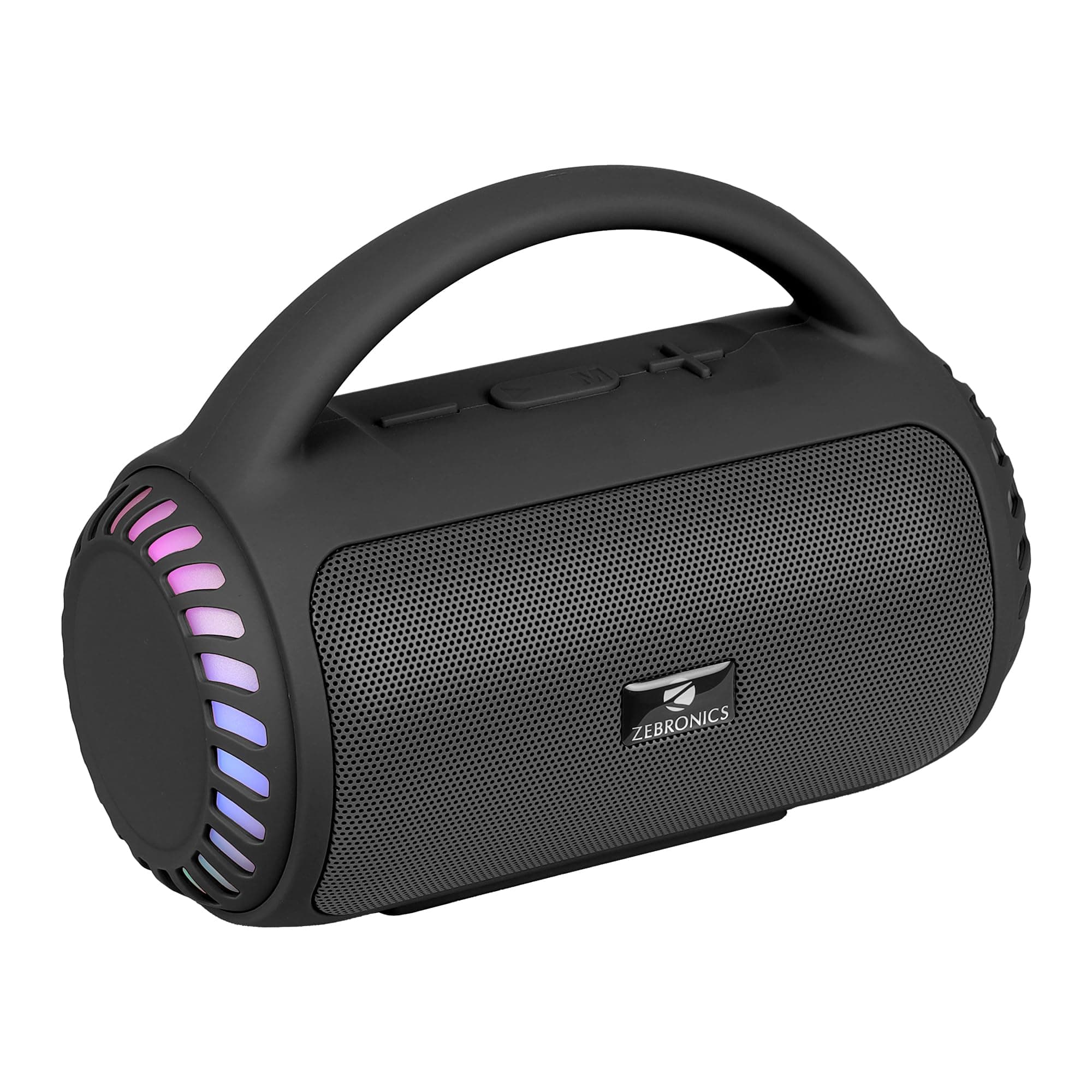 Zebronics Portable Bluetooth Speaker, 8W, Upto 5 Hours Playback, BTv5.3, mSD, TWS, USB, 8 Multi-Color LED Modes, Call Function, Type-C Charge, Deep Ba...