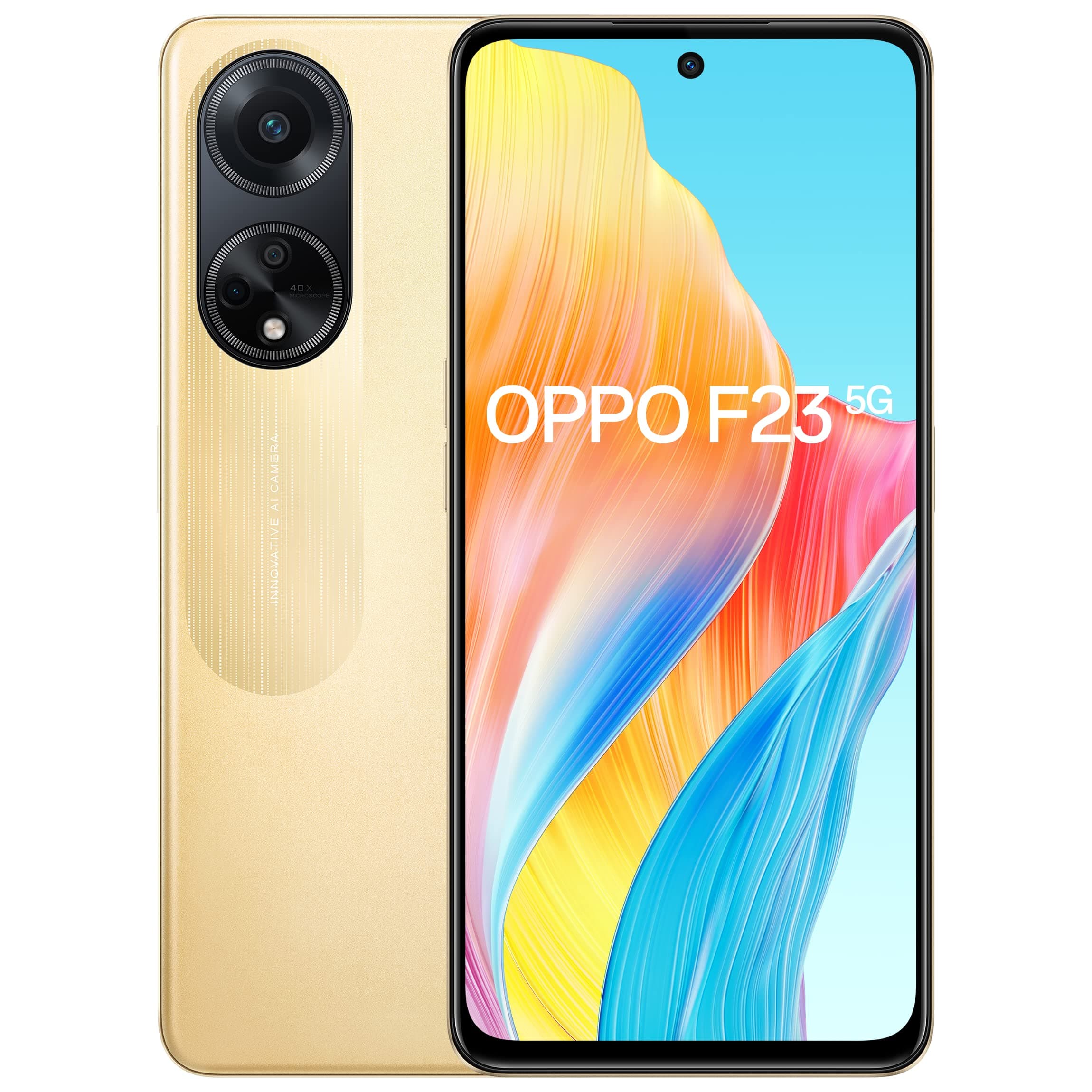 Oppo F23 5G (Bold Gold, 8GB RAM, 256GB Storage) | 5000 mAh Battery with 67W SUPERVOOC Charger | 64MP Rear Triple AI Camera with Microlens | 6.72" FHD+ 120Hz Display | with Offers