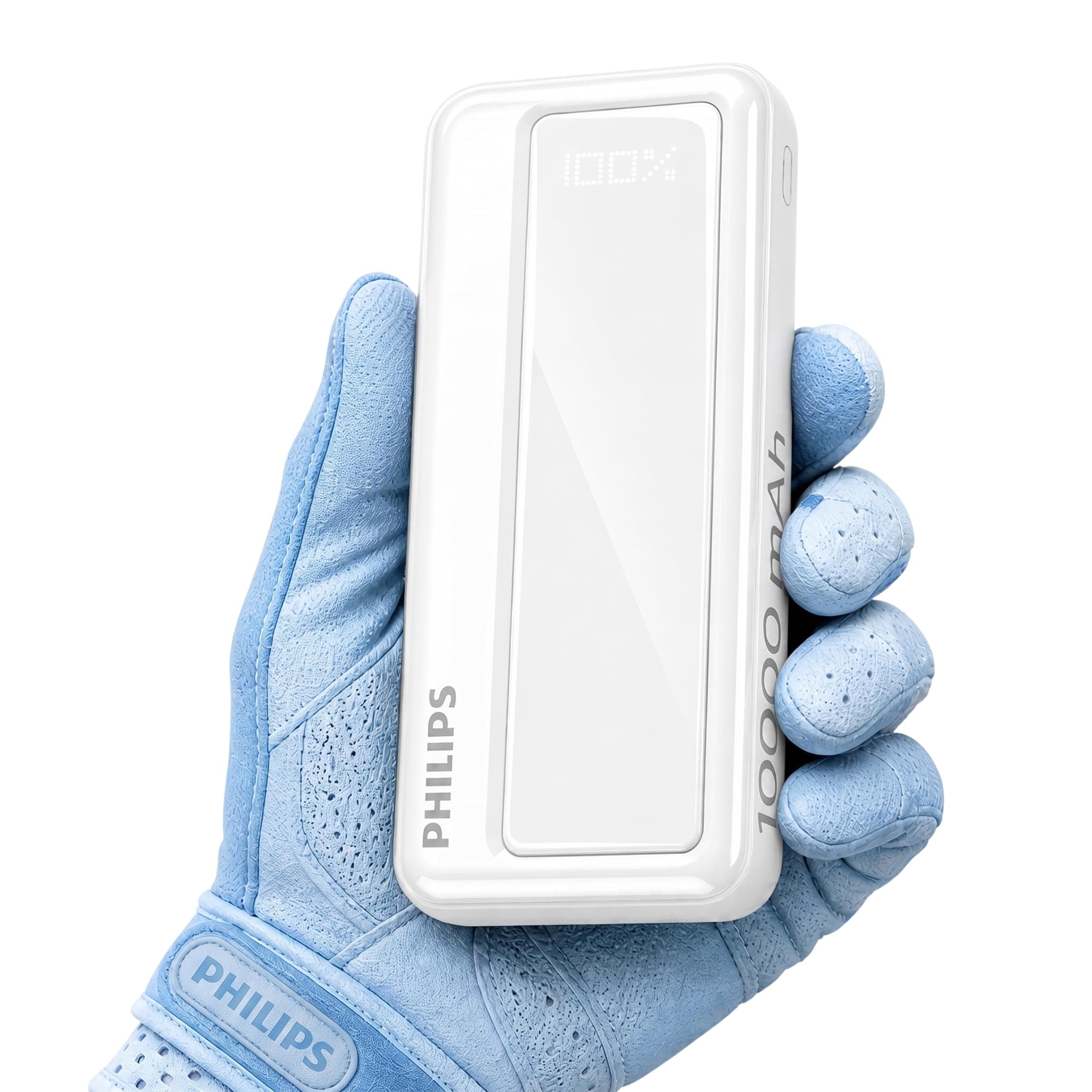 Philips 10000mAh 22.5W Fast Charging Power Bank (Alba White) with Digital LED Display | Type-C & USB-A Input/Output | 3 Output Ports | Lithium Polymer...