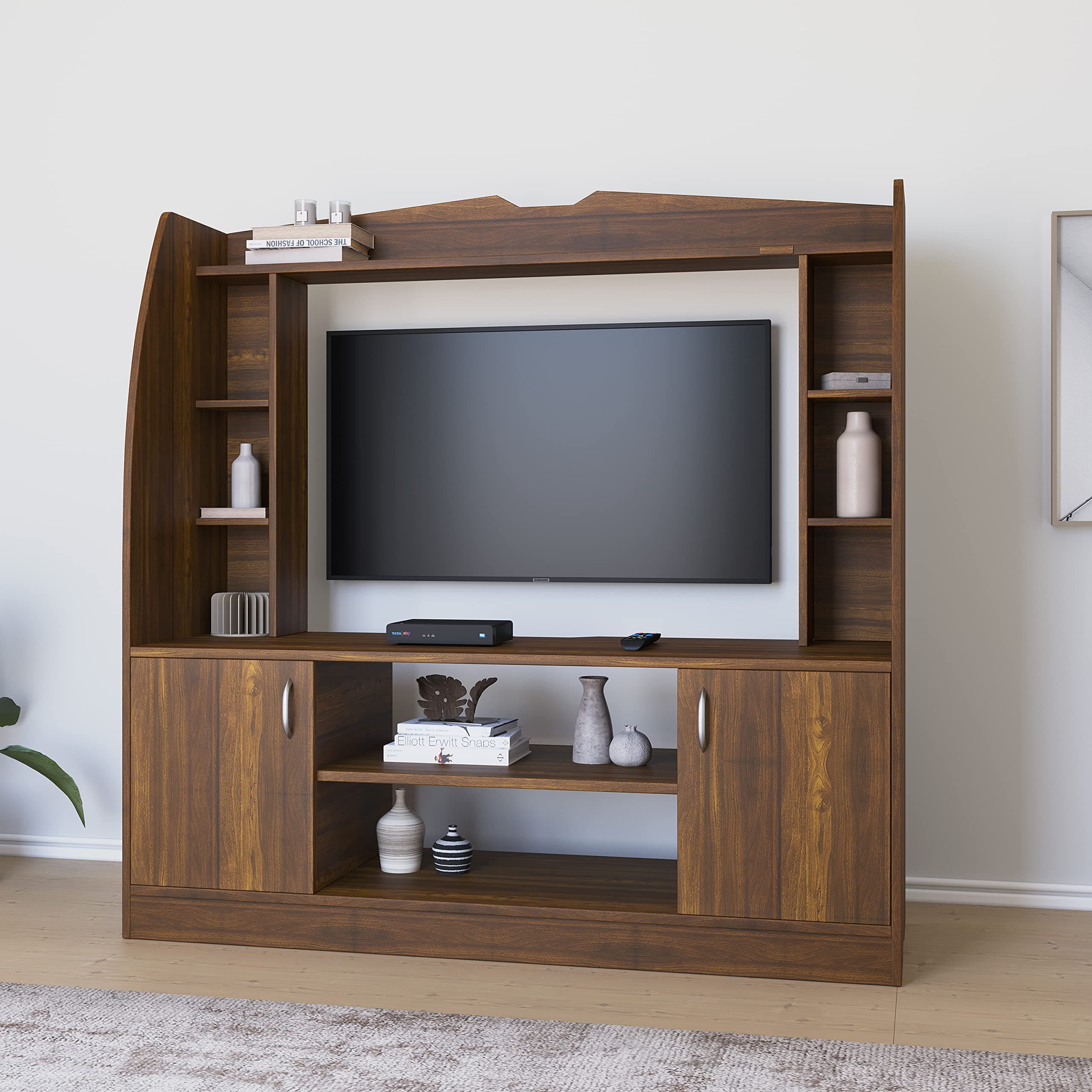 Nilkamal Beaumont Wall Unit, Classic Walnut, 48.84*15.74*47.63
