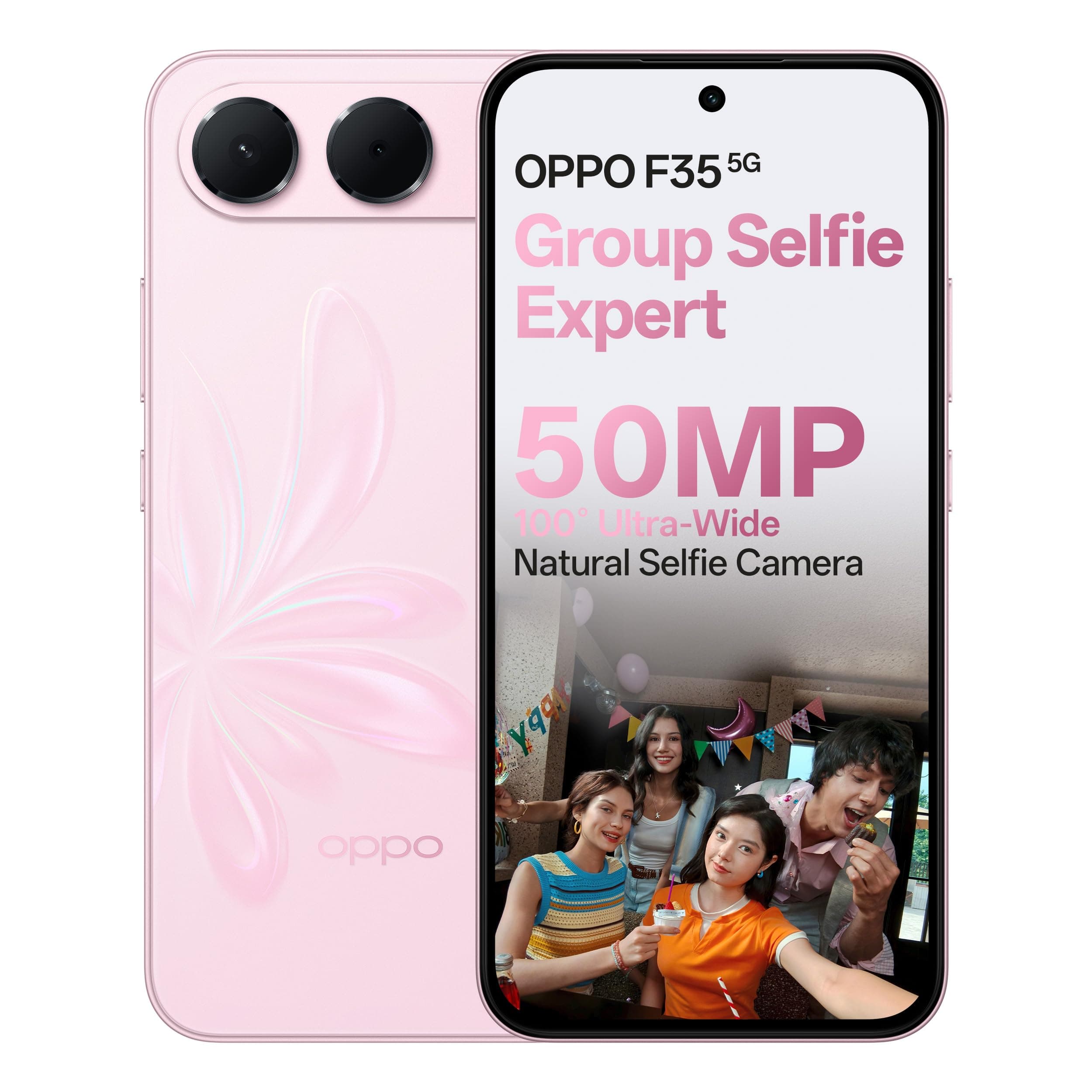 OPPO F35 5G | 6GB+128GB | Mist Pink | 8000mAh Battery + 80W SUPERVOOC | 6.57" 120Hz AMOLED Display | Dimensity 6360 MAX 5G...