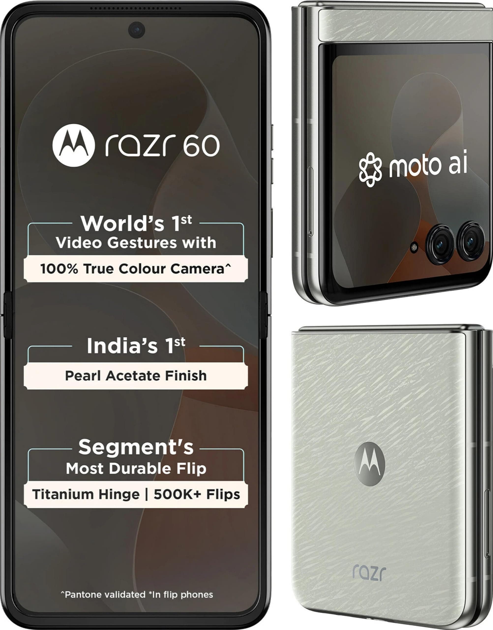 Motorola Razr 60 5G (Pantone Lightest Sky, 8GB RAM, 256GB Storage) | 6.9" FHD+ pOLED 120Hz Foldable Display | 50MP OIS + 13MP Dual Rear Camera, 32MP F...