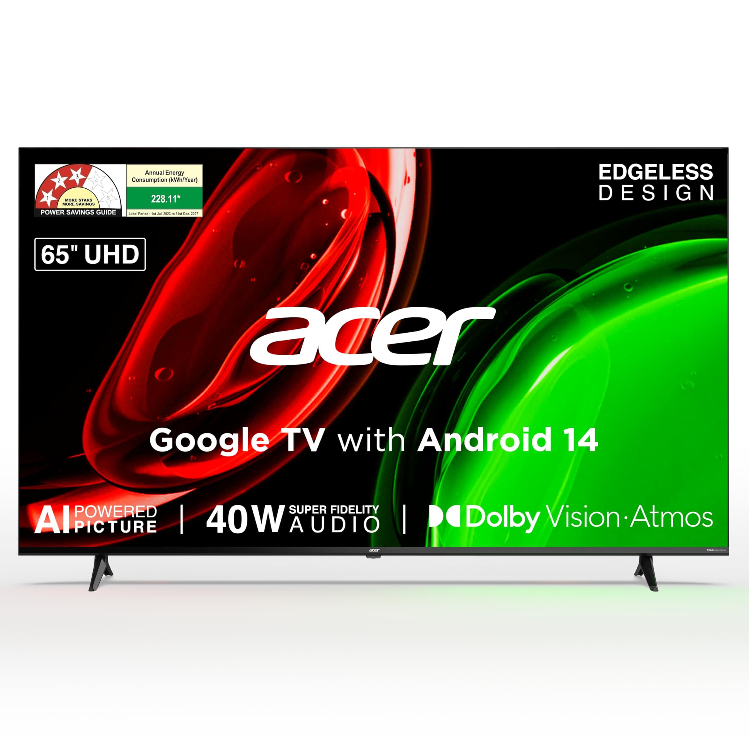 acer 164 cm (65 inches) Ultra I Series 4K Ultra HD Smart LED Google TV AR65UDGGU2875BD