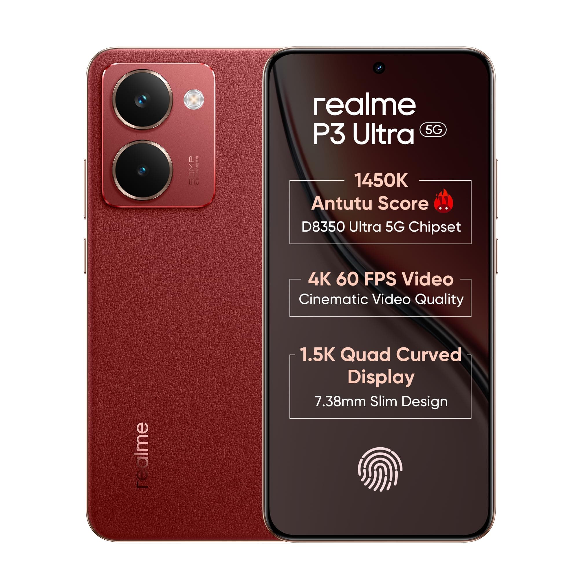realme P3 Ultra 5G Smartphone 8+256GB Orion Red