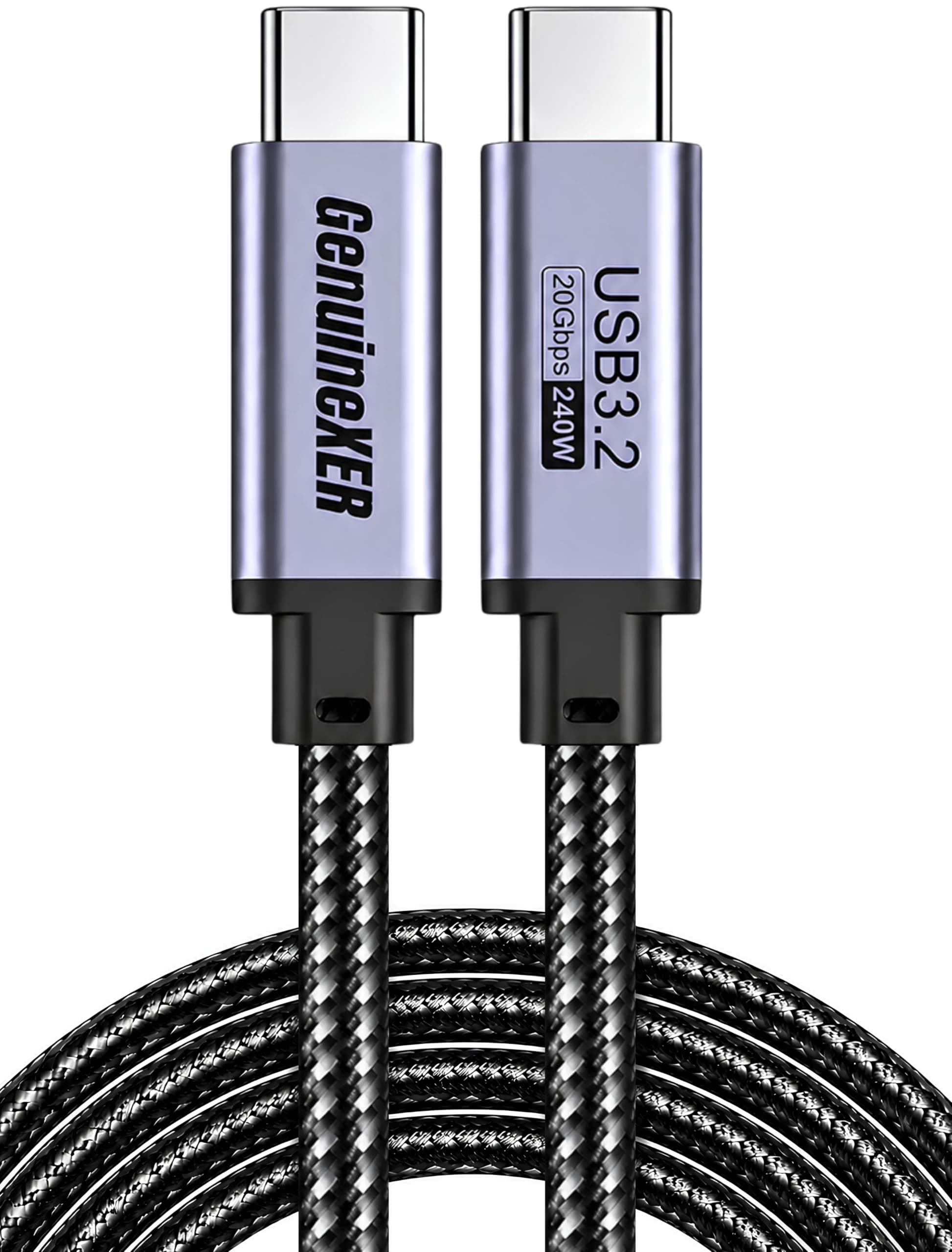 GenuineXER JASOZ 20Gbps Data Transfer 5A 240W Fast Charging USB 3.2 Cable Gen2 Type C To Type C 4K@60Hz Video, Compatible iPhone 15 Pro Max, Macbook 1...