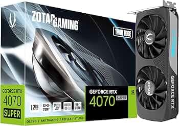 ZOTAC Gaming GeForce RTX 4070 Super Twin Edge GDDR6X 192bit PCIe 4 Graphics Card with 2475Mhz Boost Clock & 2 Years Warranty + 3 Years Extended Warran...