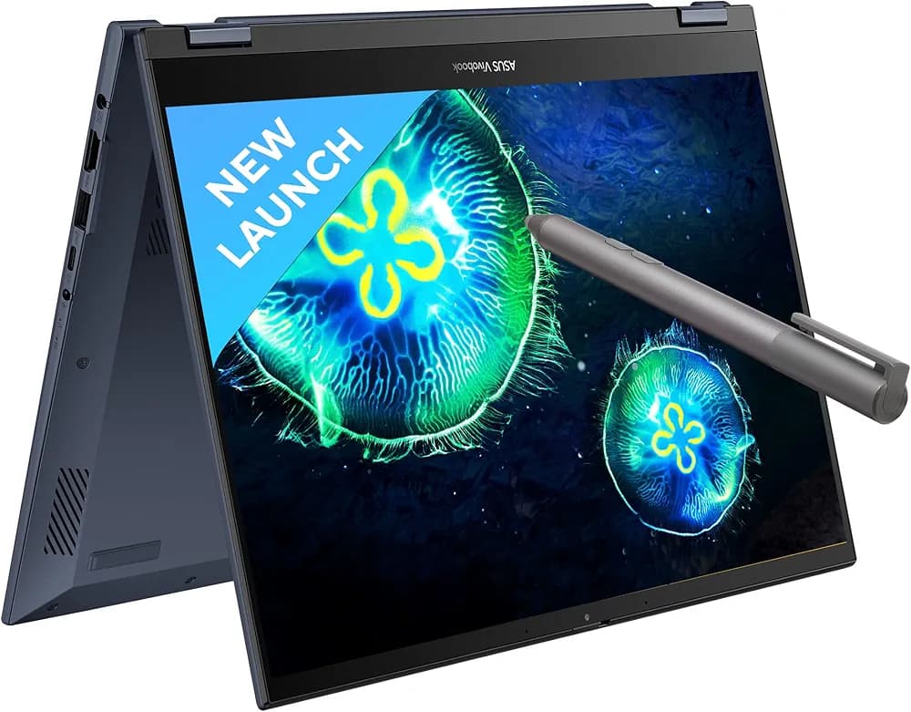 ASUS Vivobook S 14 Flip (2023), AMD Ryzen 5 7530U, 14" (35.56 cm) WUXGA Touch, Thin & Light Laptop (16GB/512GB SSD/Windows 11/Office 2021/Alexa/Backlit KB/FP Sensor/Blue/1.50 kg), TN3402YAB-LZ541WS