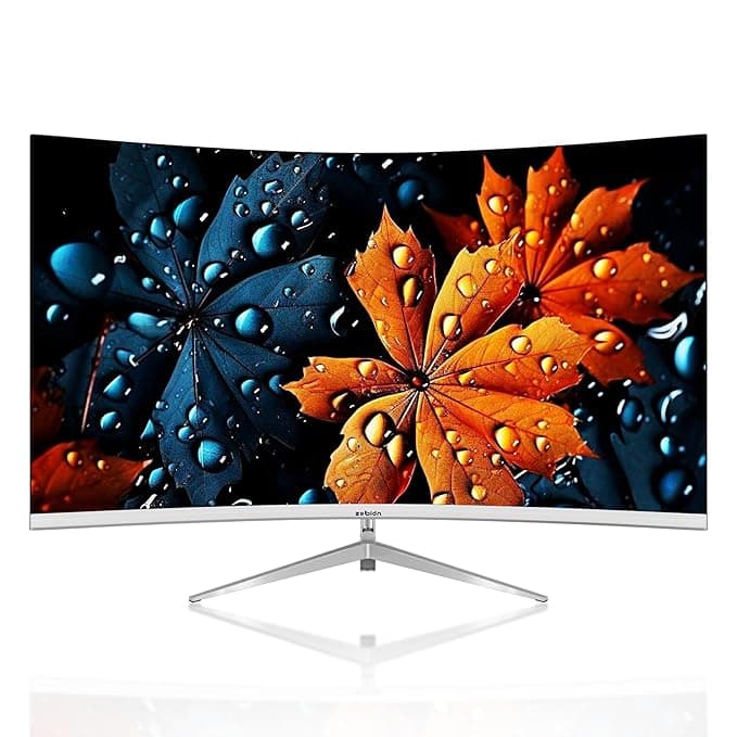 Zebion 32 Inch (80 cm), FHD Curved Led Monitor Crista Series, IPS Panel, 1920x1080 Pixel with Max Resolution, HDMI, VGA, Wall Mountable, Fast Response Time, 3 Year Warranty