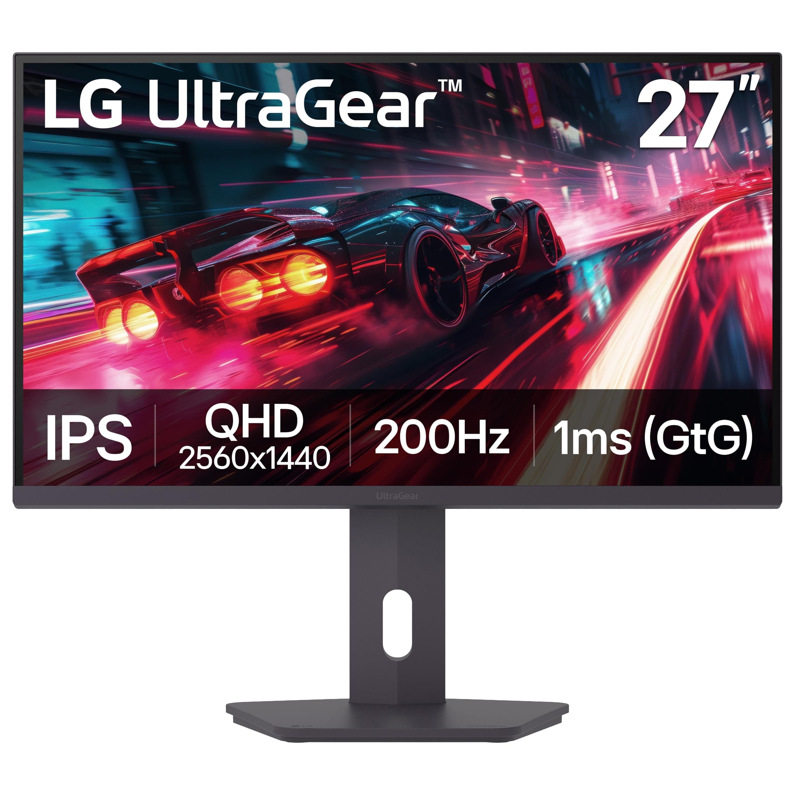 LG 27G610A-B Ultragear QHD 27" (2560x1440) IPS Gaming Monitor, 200Hz, 1ms, AMD FreeSync Premium, VESA DisplayHDR 400, HDMI, DisplayPort, Tilt/Height/S...