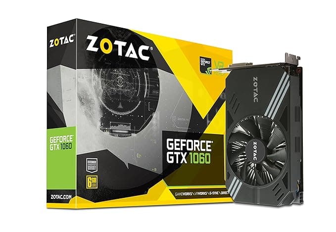 Zotac GTX1060 Mini - PCI-Express Graphics Card (6GB GDDR5, CUDA cores 1280, 192-bit, Base: 1506 MHz Boost:1708 MHz, ICE Storm Cooling, VR Ready) Graph